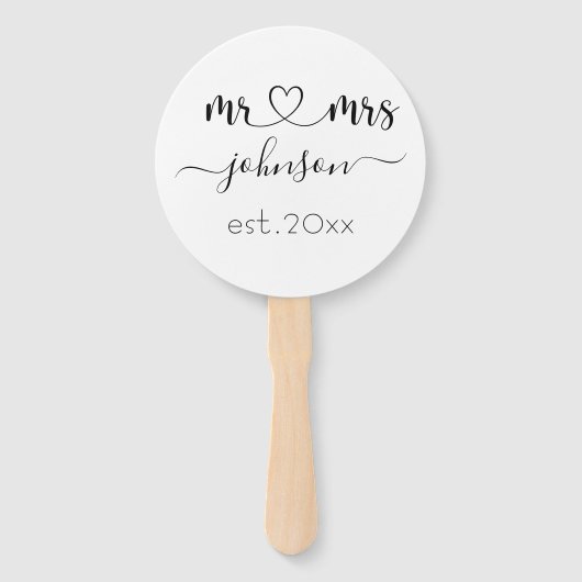 Wedding Verloving Heart de heer Mrs. Persoonlijke  Handwaaier (Voorkant)