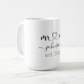 Wedding Verloving Heart de heer Mrs. Persoonlijke  Koffiemok (Voorkant links)