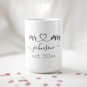 Wedding Verloving Heart de heer Mrs. Persoonlijke Koffiemok
