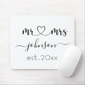 Wedding Verloving Heart de heer Mrs. Persoonlijke  Muismat (Met muis)