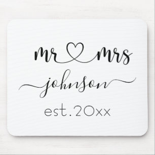 Wedding Verloving Heart de heer Mrs. Persoonlijke  Muismat