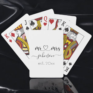 Wedding Verloving Heart de heer Mrs. Persoonlijke  Pokerkaarten