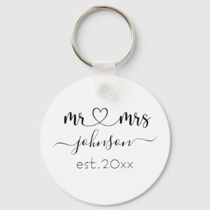 Wedding Verloving Heart de heer Mrs. Persoonlijke Sleutelhanger