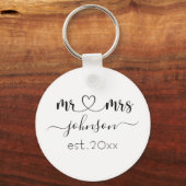 Wedding Verloving Heart de heer Mrs. Persoonlijke  Sleutelhanger (Voorkant)