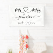 Wedding Verloving Heart de heer Mrs. Persoonlijke Spandoek (Insitu)