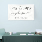 Wedding Verloving Heart de heer Mrs. Persoonlijke Spandoek (Beurs)