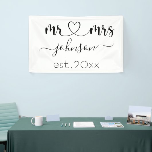 Wedding Verloving Heart de heer Mrs. Persoonlijke  Spandoek (Beurs)