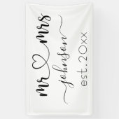 Wedding Verloving Heart de heer Mrs. Persoonlijke Spandoek (Verticaal)