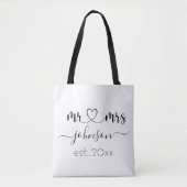 Wedding Verloving Heart de heer Mrs. Persoonlijke Tote Bag (Voorkant)
