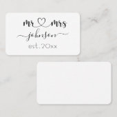 Wedding Verloving Heart de heer Mrs. Persoonlijke  Visitekaartje (Voorkant / Achterkant)