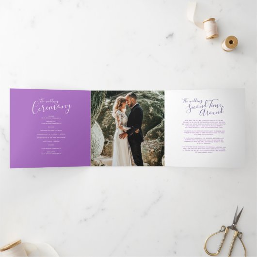 Wedding vernieuwing ceremonie programma paarse pro (Binnen)