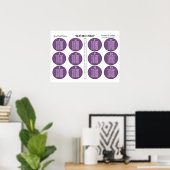 Wedding Violet 12-tabel Poster (Thuiskantoor)