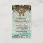 Wedding Visitekaartje Chandelier Damask GB (Achterkant)