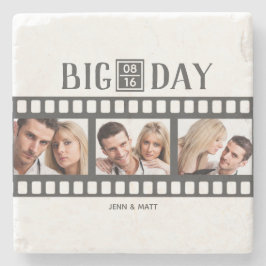 Wedding Voeg 3 foto's Fun Film Onderzetter toe