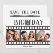 Wedding Voeg 3 foto's toe Leuke film Save the Date (Voorkant / Achterkant)