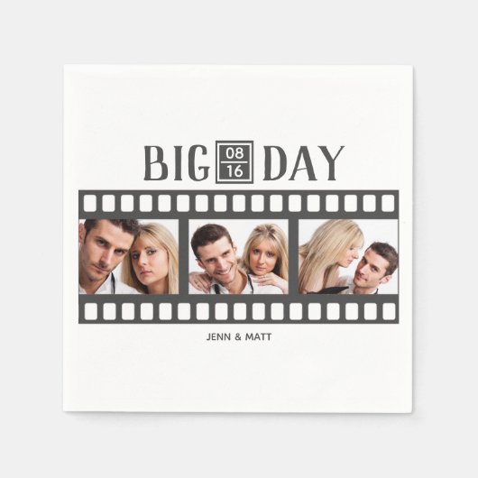 Wedding Voeg 3 foto's toe Leuke film Servet (Voorkant)