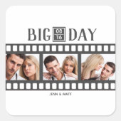 Wedding Voeg 3 foto's toe Leuke film Vierkante Sticker (Voorkant)