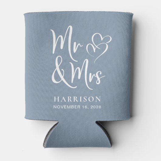 Wedding voor de heer Dusty Blue Blikjeskoeler (Voorkant)