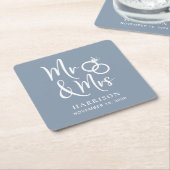 Wedding voor de heer Dusty Blue Kartonnen Onderzetters (Schuin)