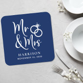 Wedding voor de heer Mrs Navy Blue Kartonnen Onderzetters