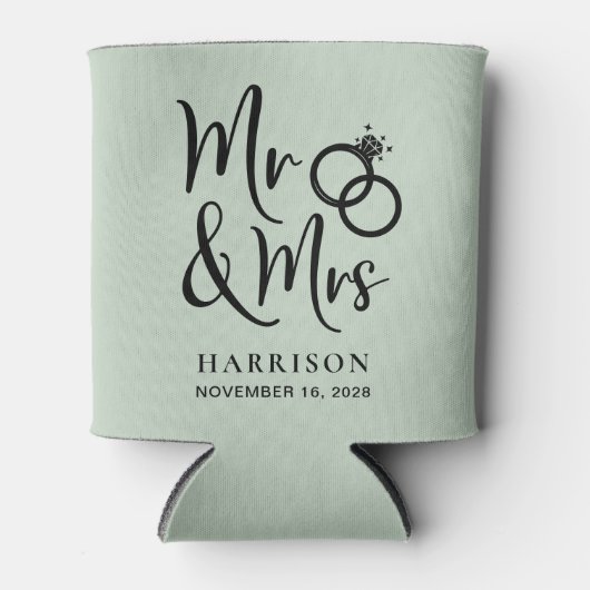 Wedding voor de heer Sage Green Koelbox Blikjeskoeler (Voorkant)