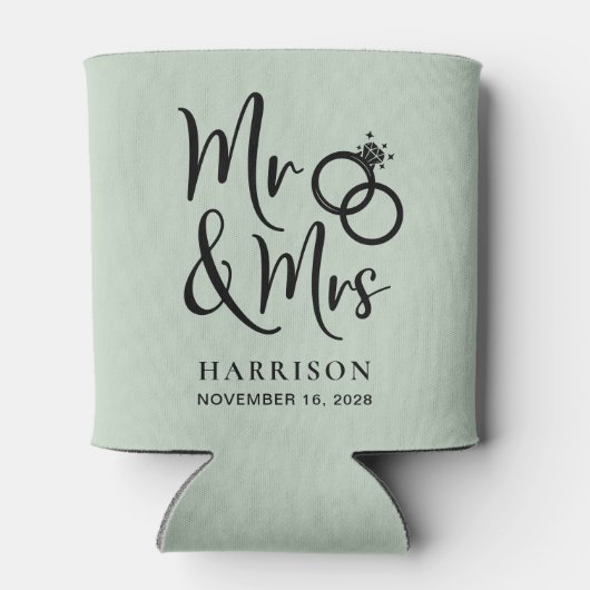 Wedding voor de heer Sage Green Koelbox Blikjeskoeler (Achterkant)