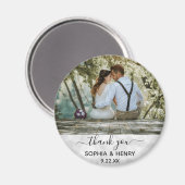 Wedding voor Modern Typografie Foto bedankt Magneet (Voorkant / Achterkant)