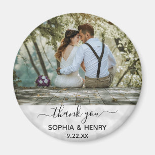 Wedding voor Modern Typografie Foto bedankt Magneet