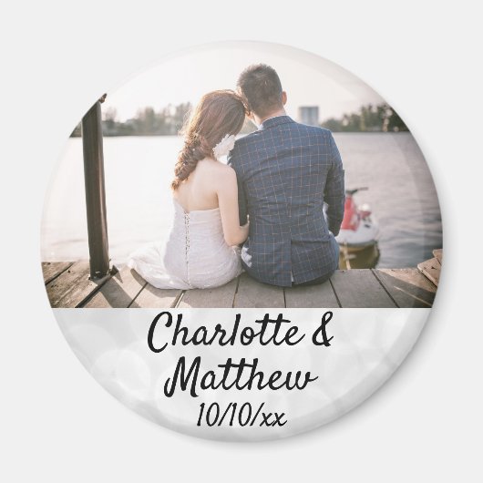 Wedding voor Modern Typografie Foto bedankt Magneet (Voorkant)