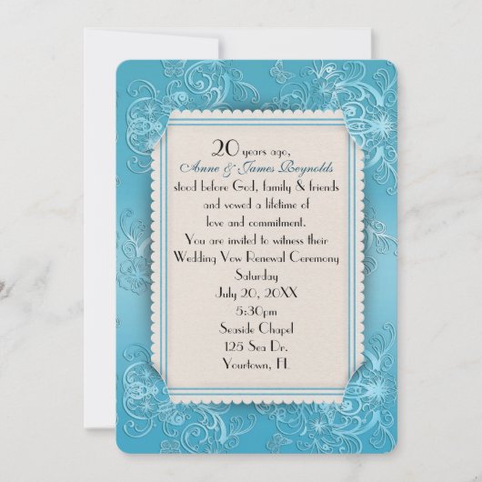 Wedding Vow Renewal 20th Jubileum Kaart (Voorkant)