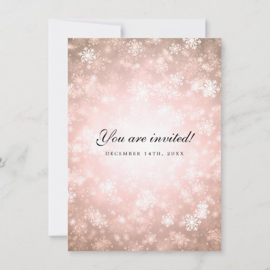 Wedding Vow Renewal Copper Winter Wonderland Kaart (Achterkant)