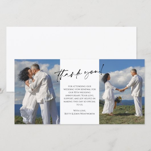 Wedding Vow Renewal Foto bedankt (Voorkant / Achterkant)