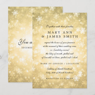Wedding Vow Renewal Gold Winter Wonderland Sparkle Kaart