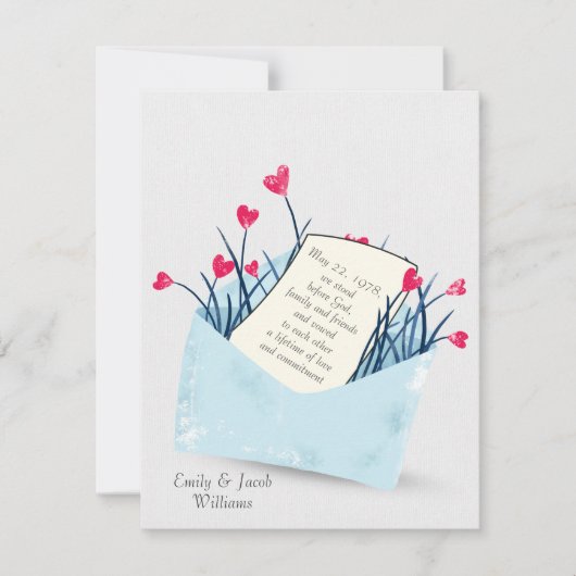 Wedding Vow Renewal-hartbloemen Kaart (Voorkant)
