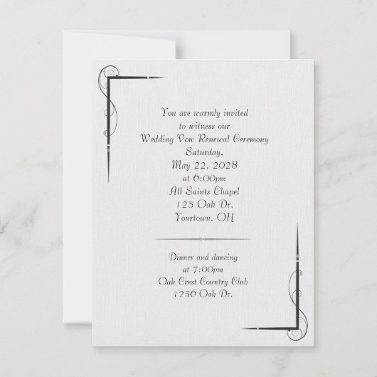 Wedding Vow Renewal-hartbloemen Kaart (Achterkant)