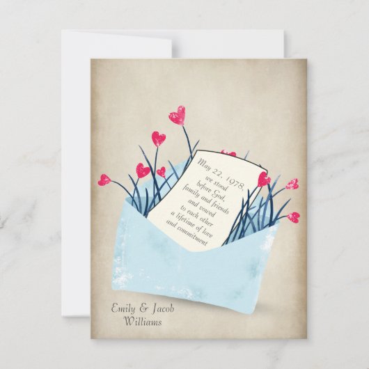 Wedding Vow Renewal-hartbloemen Kaart (Voorkant)