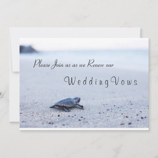 Wedding Vow Renewal Invitation Zee Turtle Kaart (Voorkant)