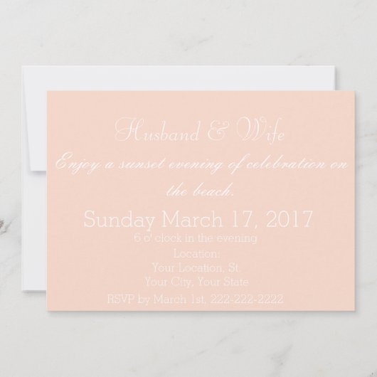 Wedding Vow Renewal Invitation Zee Turtle Kaart (Achterkant)