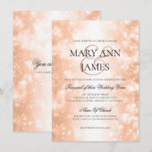 Wedding Vow Renewal Roos Gold Shimmer Lights Kaart (Voorkant / Achterkant)