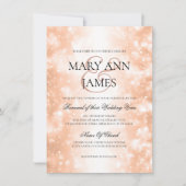 Wedding Vow Renewal Roos Gold Shimmer Lights Kaart (Voorkant)