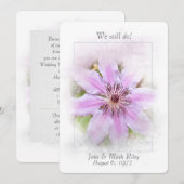 Wedding Vow Renewal-roze clematis Kaart (Voorkant / Achterkant)