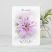 Wedding Vow Renewal-roze clematis Kaart (Staand voorkant)