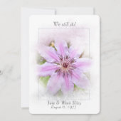 Wedding Vow Renewal-roze clematis Kaart (Voorkant)