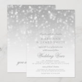 Wedding Vow Renewal Silver Bokeh Sparkle Lights Kaart (Voorkant / Achterkant)