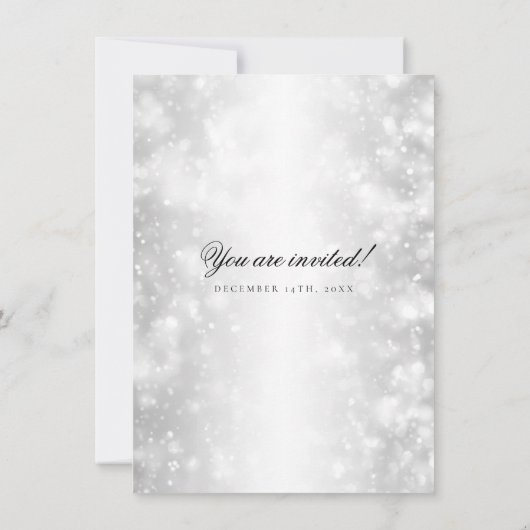 Wedding Vow Renewal Silver Shimmer Lights Kaart (Achterkant)