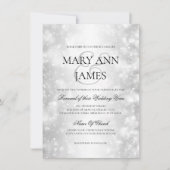 Wedding Vow Renewal Silver Shimmer Lights Kaart (Voorkant)