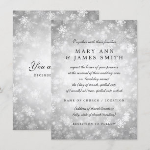 Wedding Vow Renewal Silver Winter Wonderland Kaart