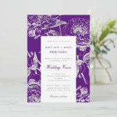 Wedding Vow Renewal Simple Floral Silver Paars Kaart (Staand voorkant)