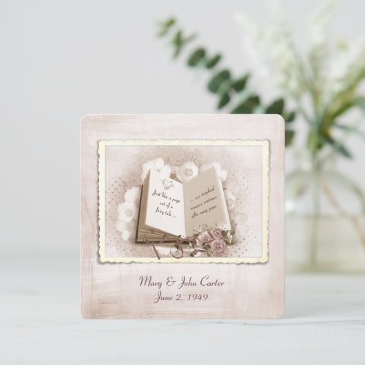 Wedding Vow Renewal Story Book Kaart (Staand voorkant)