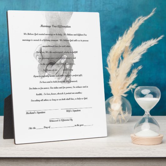 Wedding Vow Renewal Tabletop Plaque met Easel Fotoplaat (Zijkant)